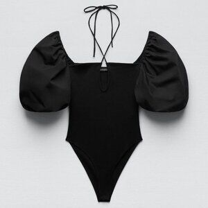 Puff-Sleeved Bodysuit